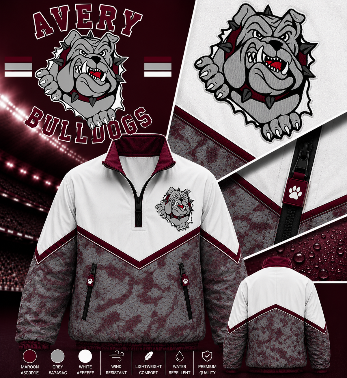 Avery Bulldog Windbreaker Jackets
