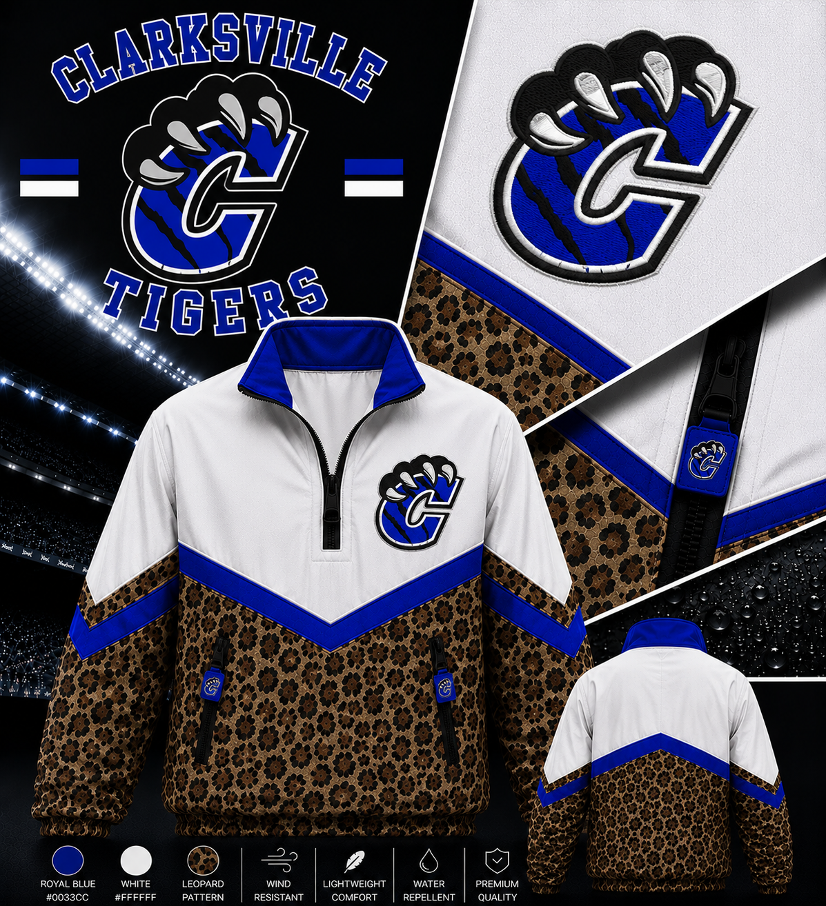 Clarksville Tigers Windbreaker Jackets