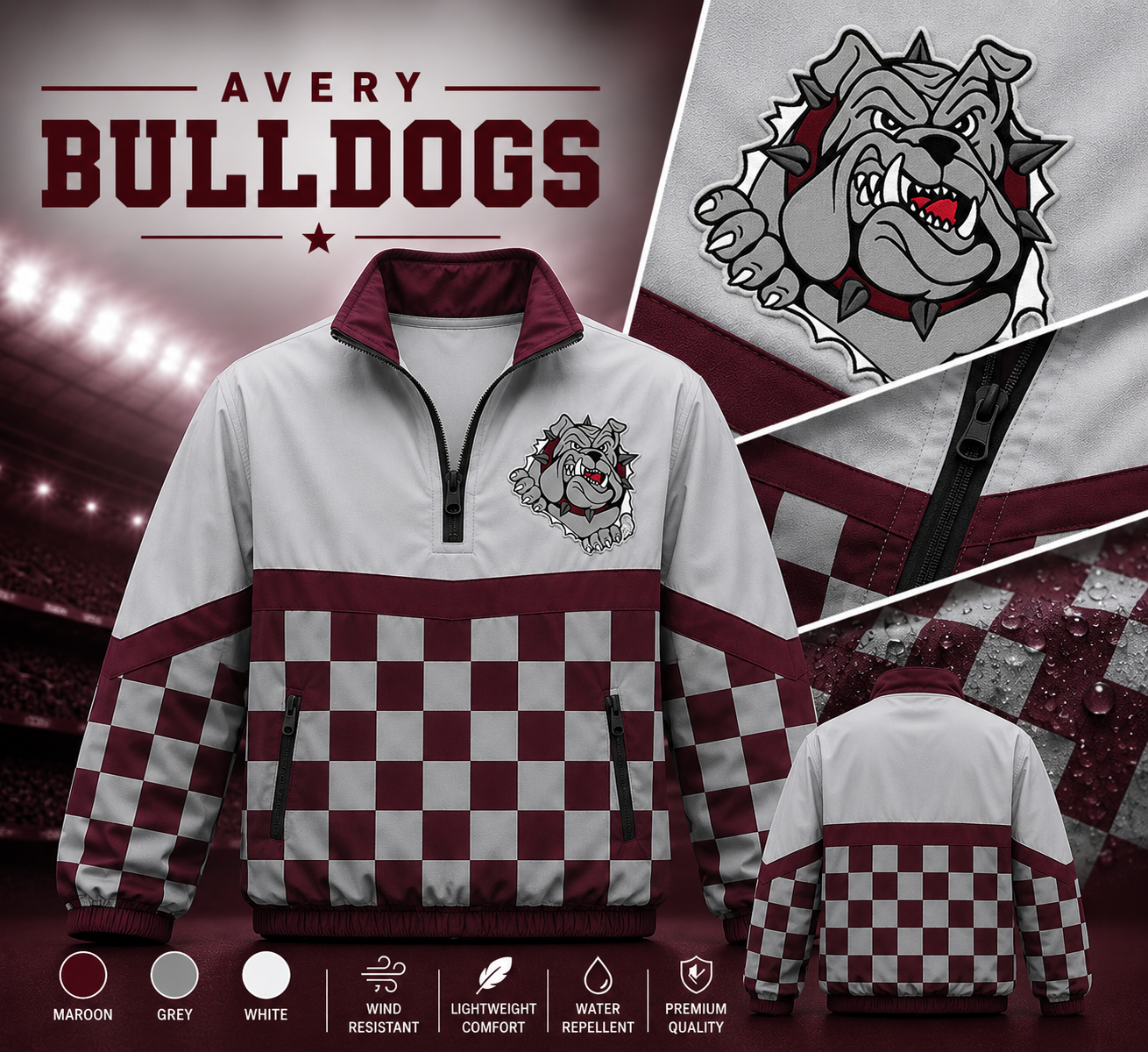 Avery Bulldog Windbreaker Jackets