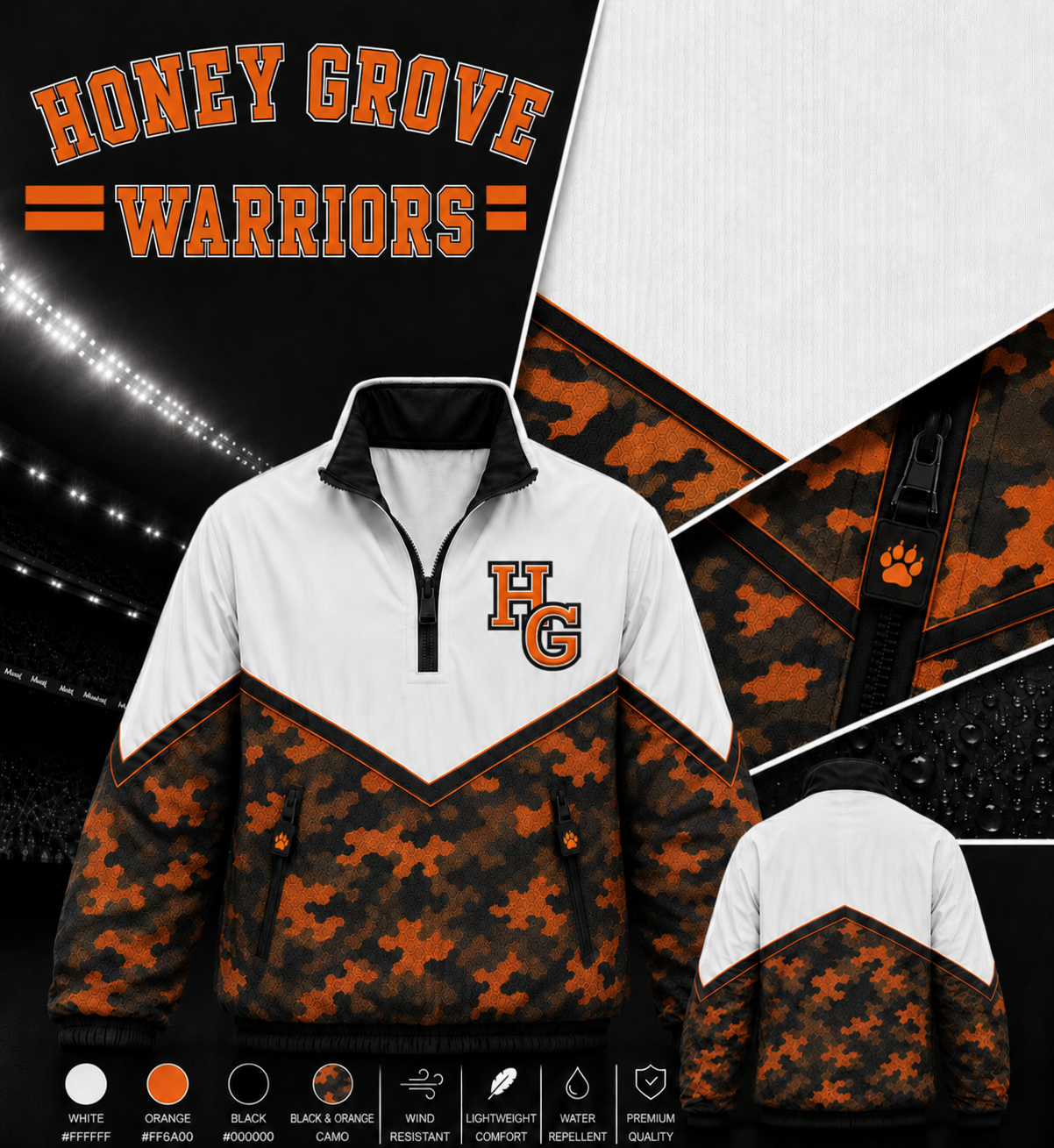 Honey Grove Warriors Windbreaker
