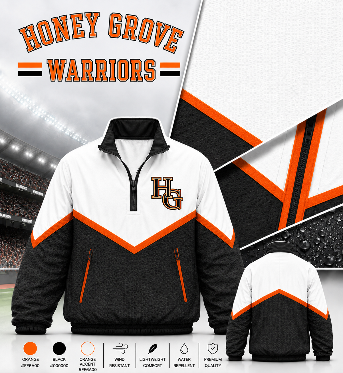 Honey Grove Warriors Windbreaker