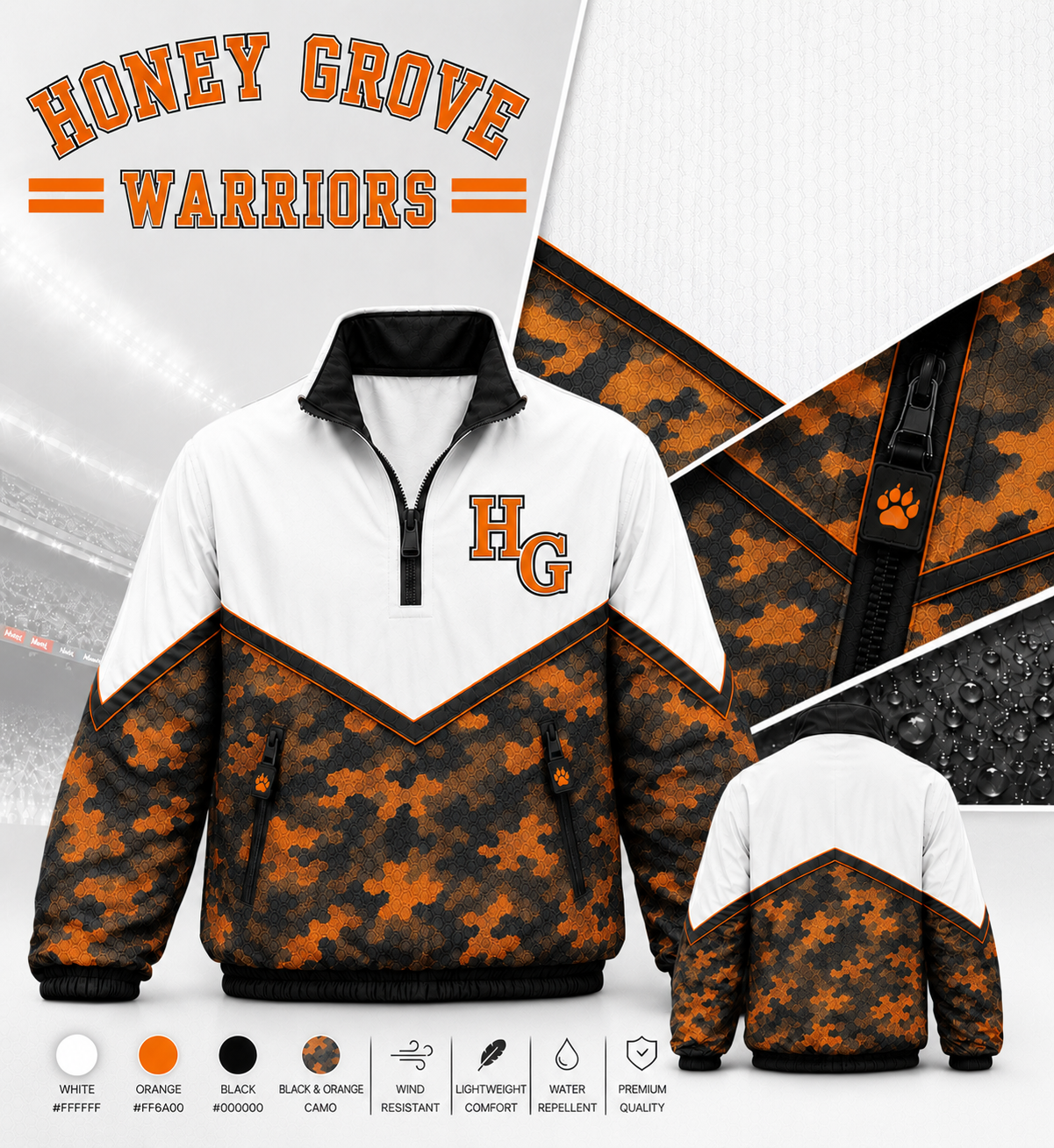 Honey Grove Warriors Windbreaker
