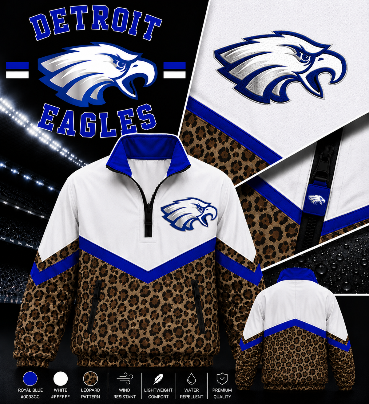 Detroit Eagles Windbreaker Jackets