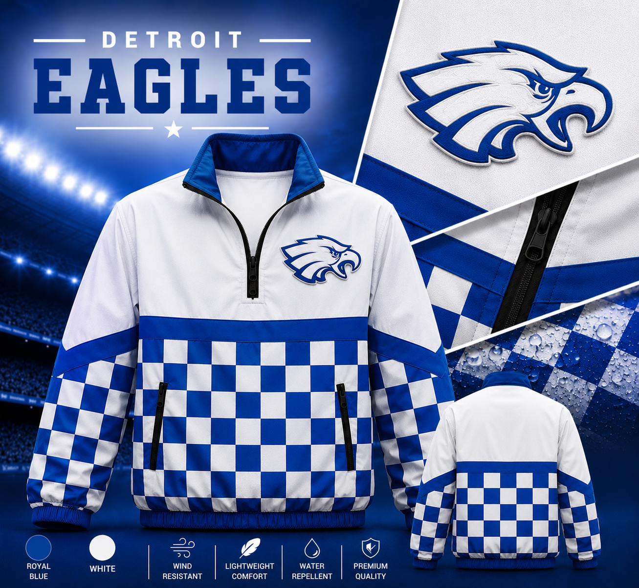 Detroit Eagles Windbreaker Jackets