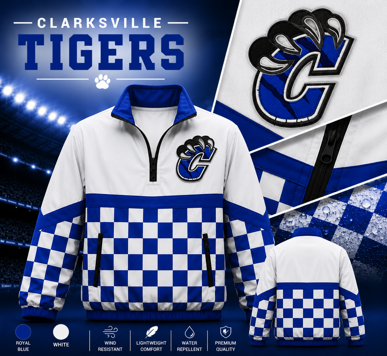 Clarksville Tigers Windbreaker Jackets