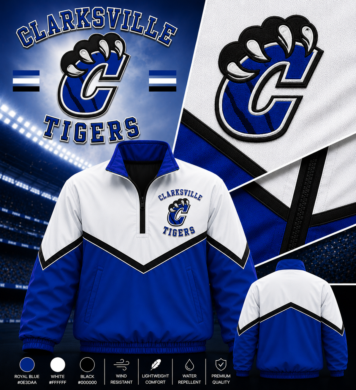 Clarksville Tigers Windbreaker Jackets